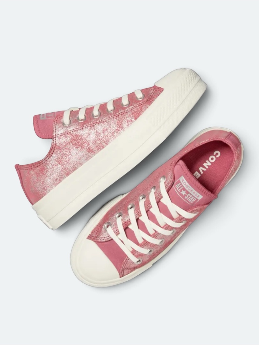 Converse All Star Lift Platform Low Suede SHIMMER ROYAL FLUSH PINK Size 8.5